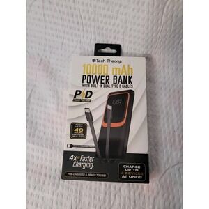 TECH‎ THEORY 10000 MAH POWER BANK WITH BUILT-IN DUAL TYPE C CABLES